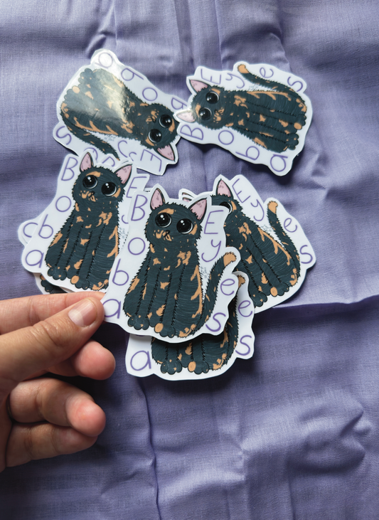 Boba Eyes Cat Sticker