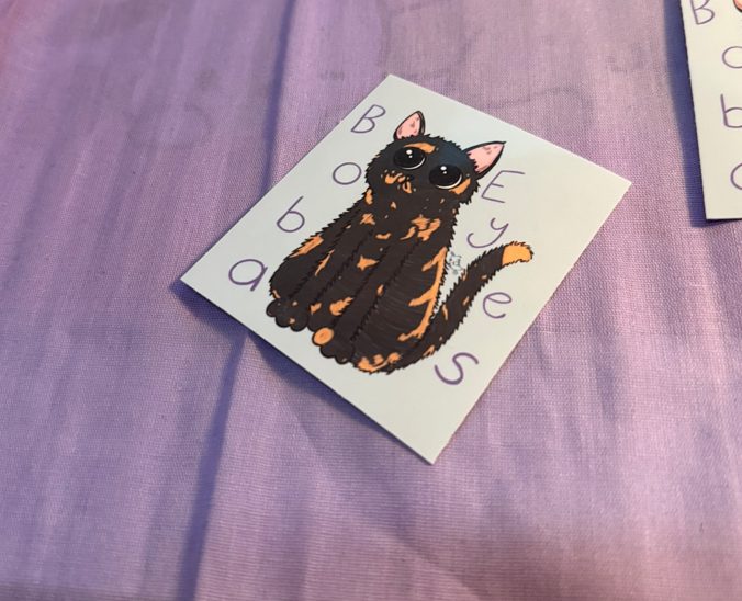Boba Eyes Cat Sticker
