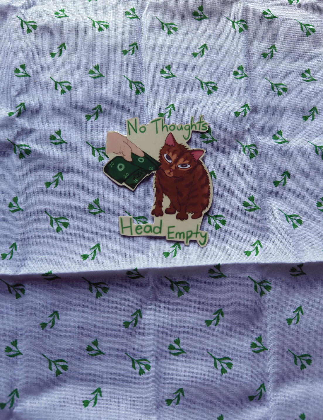 No Thoughts Cat Sticker