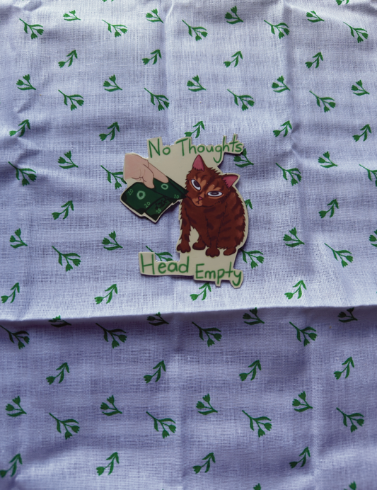 No Thoughts Cat Sticker