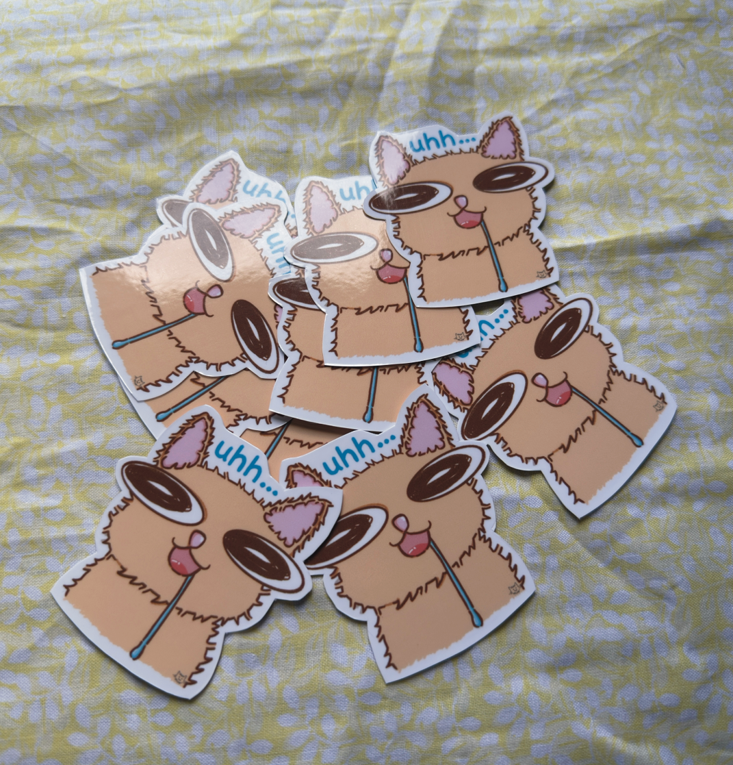 Uhh... Drool Cat Sticker