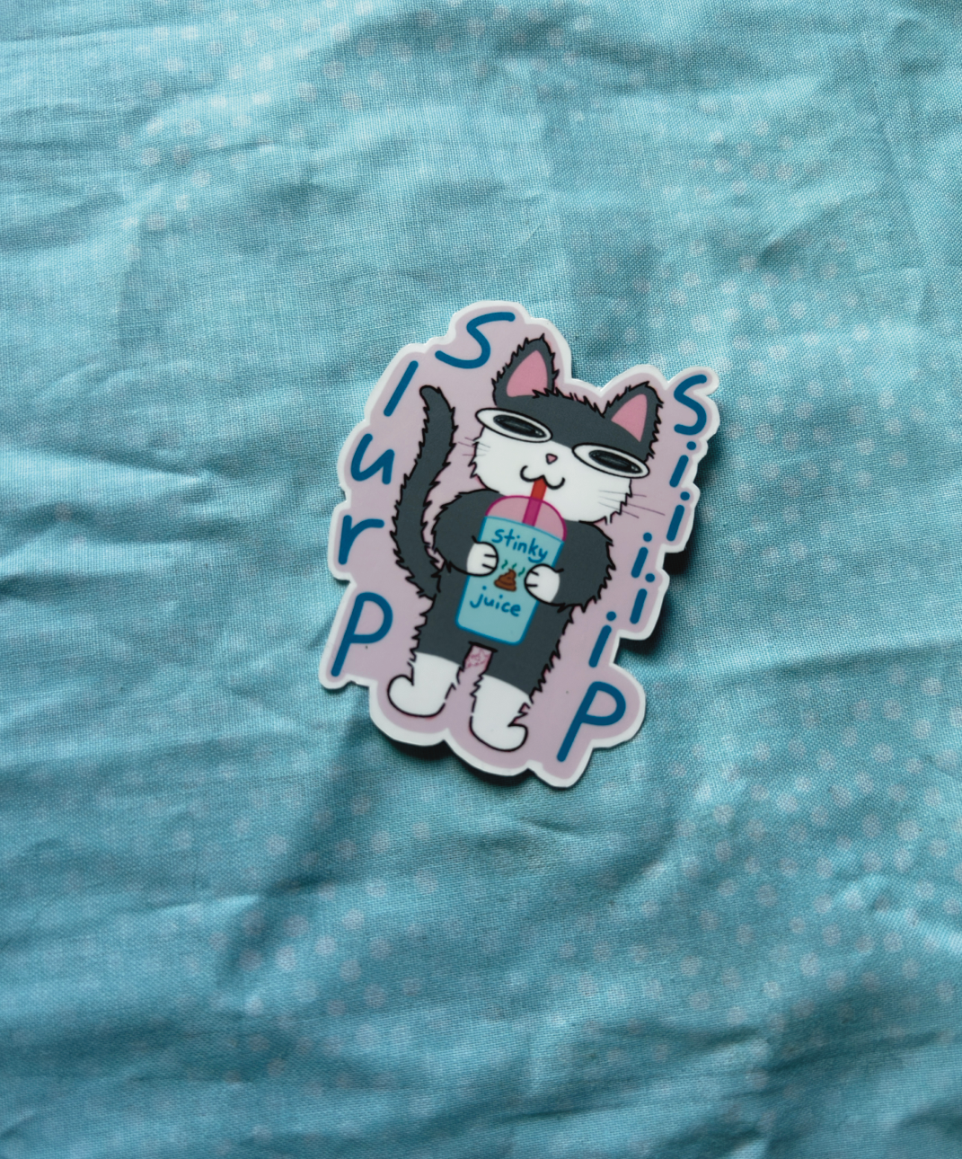 Slurp Sip Stinky Juice Cat Sticker