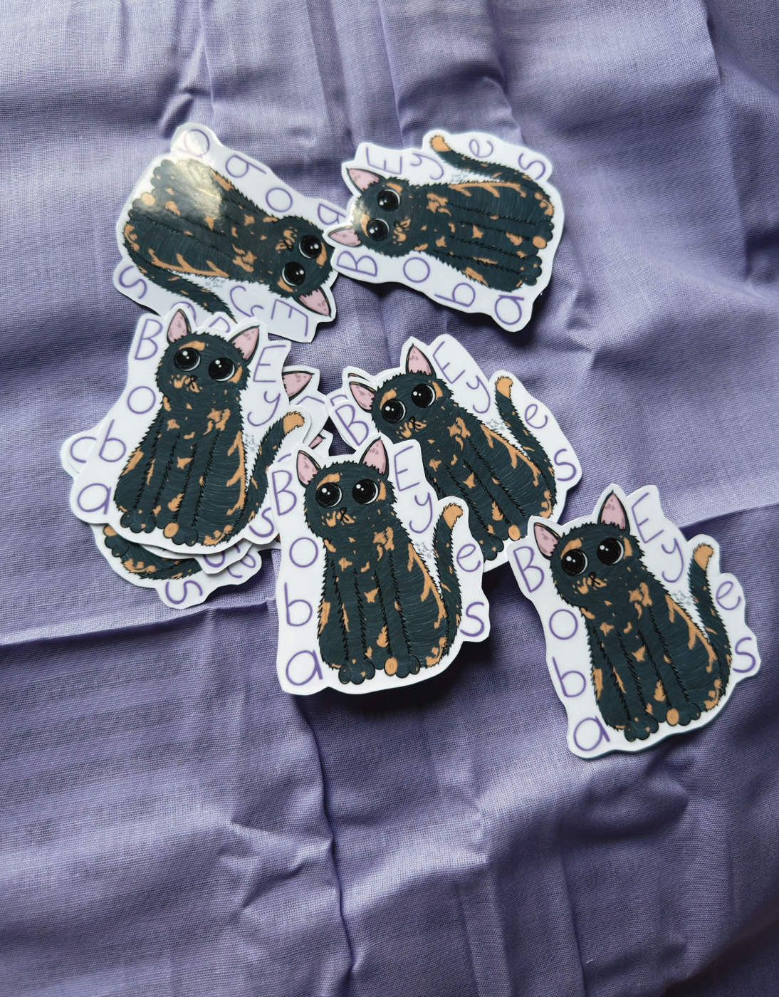 Boba Eyes Cat Sticker