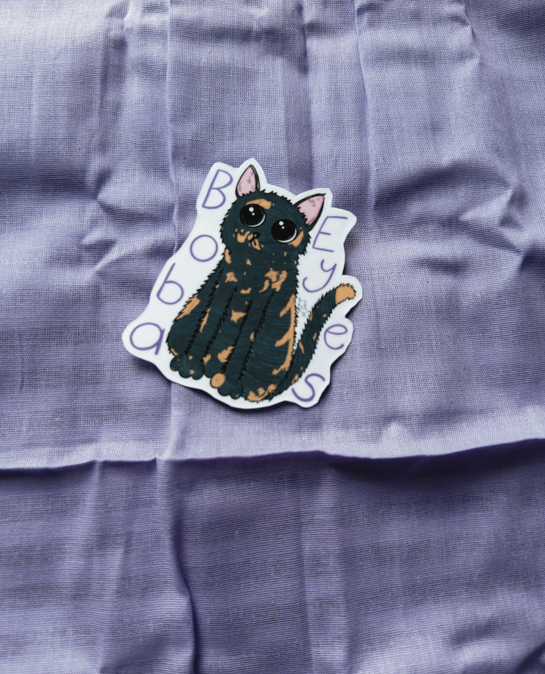 Boba Eyes Cat Sticker
