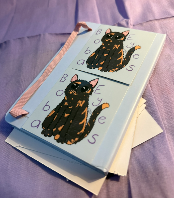 Boba Eyes Cat Sticker